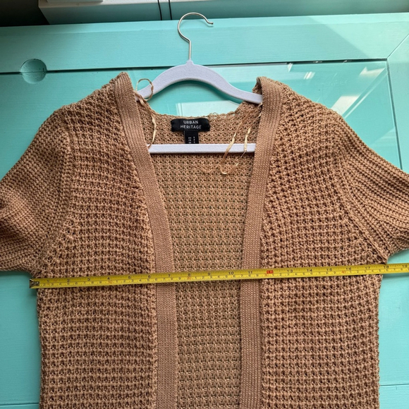 Urban Heritage Tan Cardigan Sweater Chunky Knit Open Front Women’s S - Picture 9 of 9